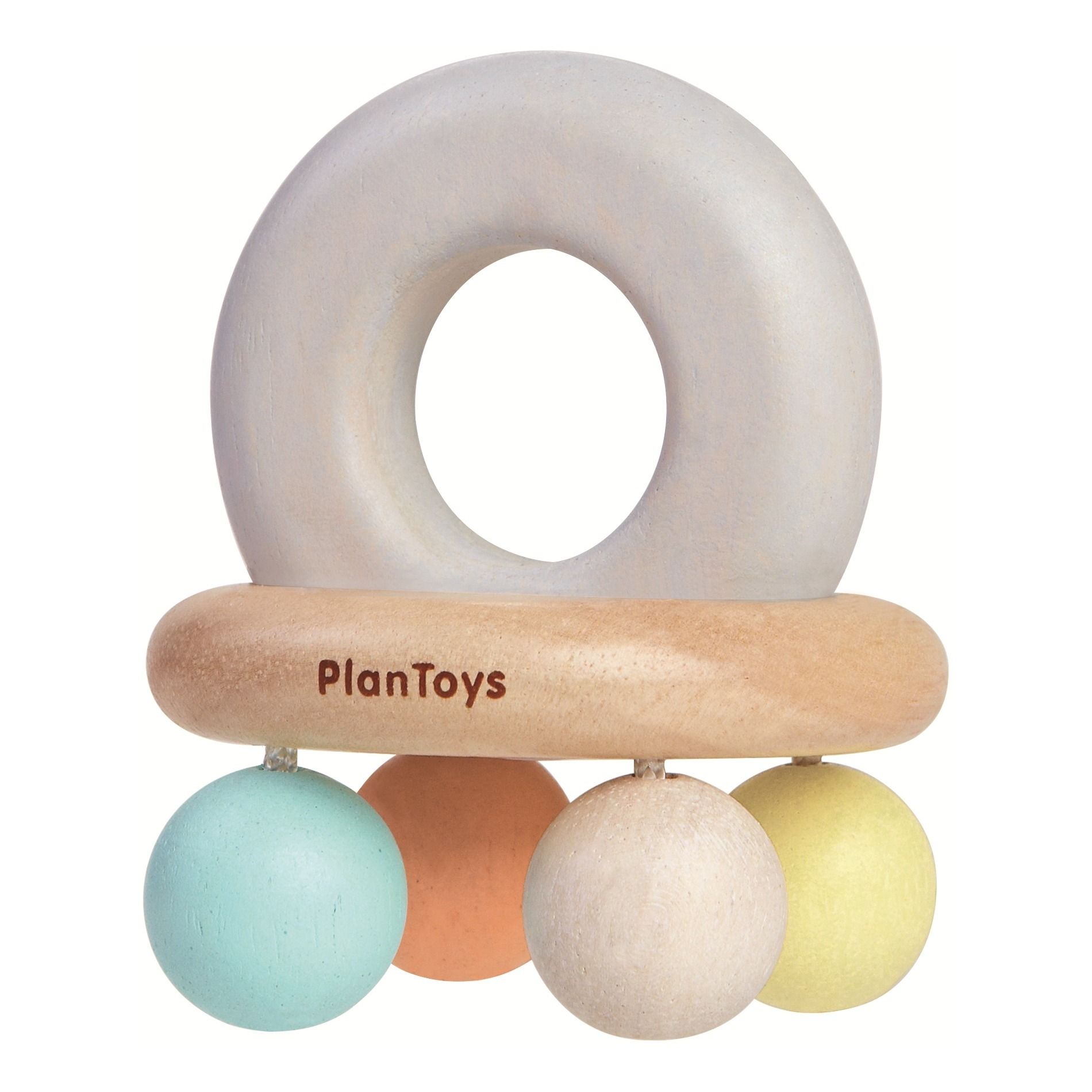 Plan Toys - Hochet cloche pastel - Naturel