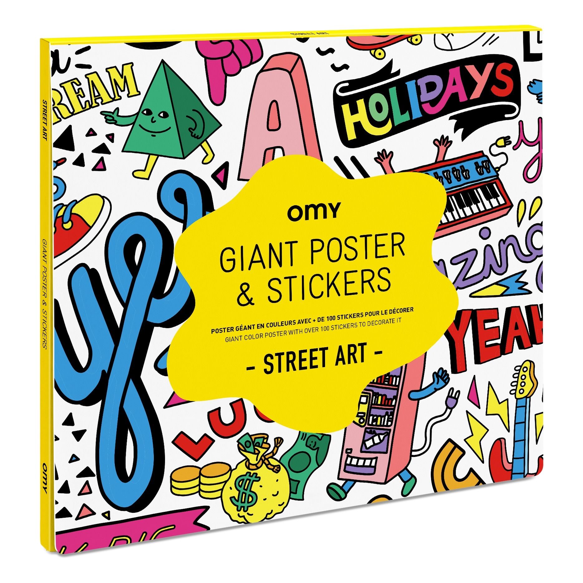 Omy - Poster géant et 100 stickers Street Art - Multicolore