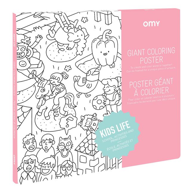 Poster géant à colorier Le mini-monde des enfants