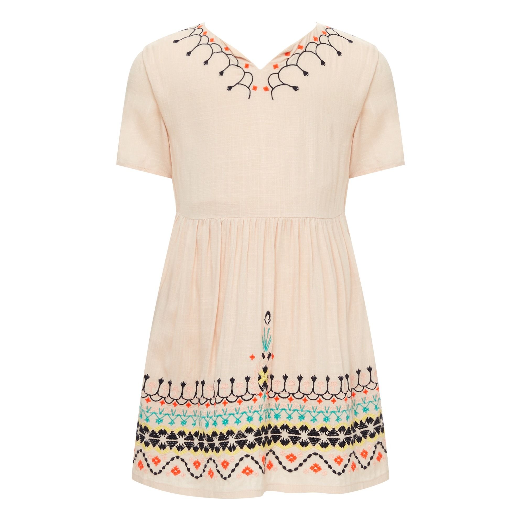 Carrement Beau - Robe Brodée - Fille - Rose poudré