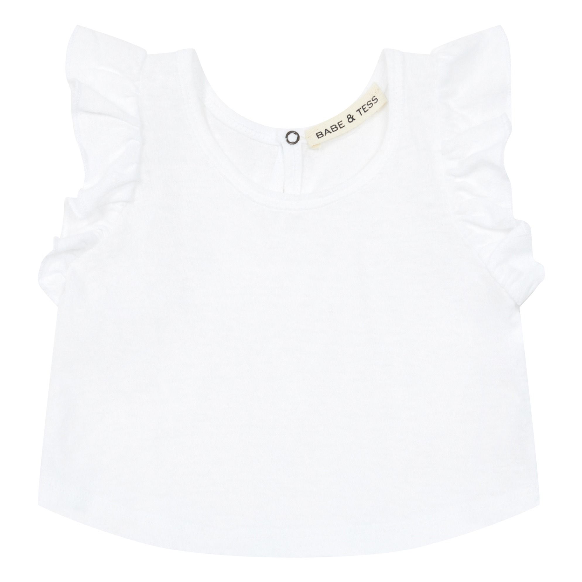 Babe & Tess - Top Coton et Lin - Fille - Blanc