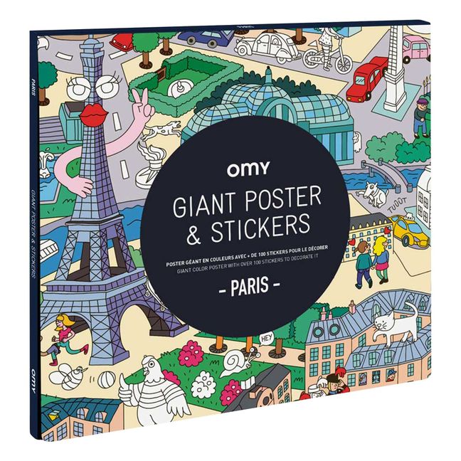 Poster géant et 100 stickers Paris