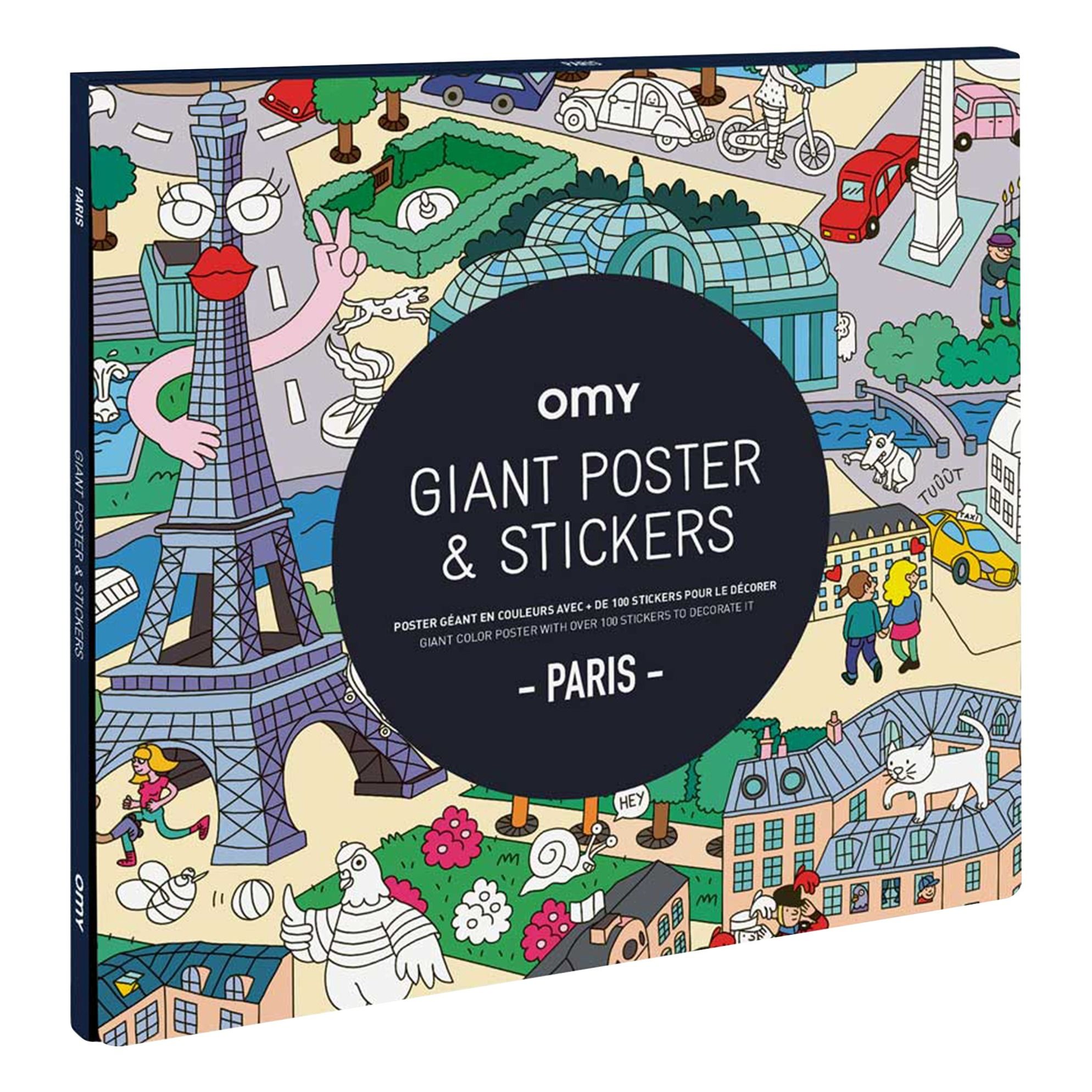Omy - Poster géant et 100 stickers Paris - Multicolore