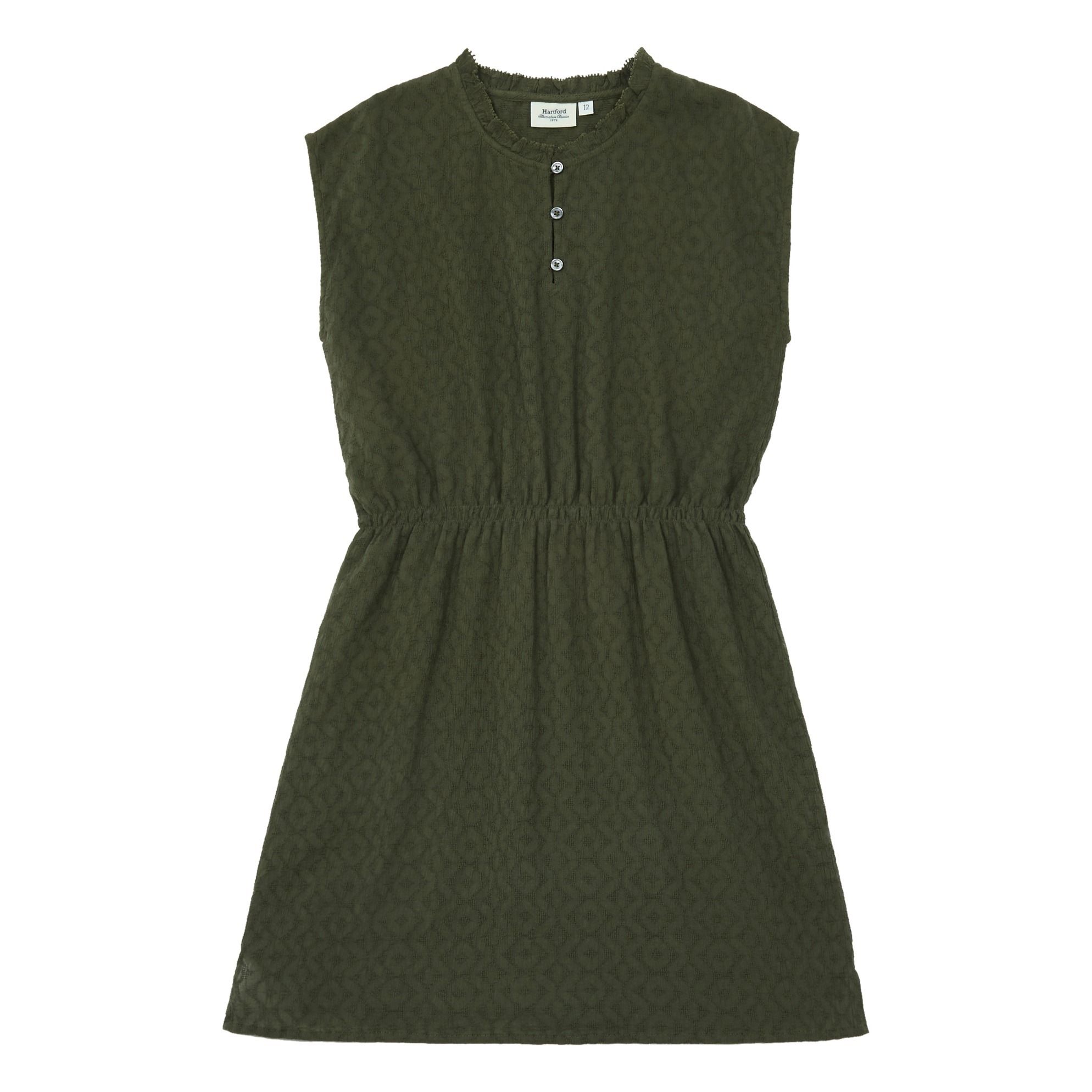 Hartford - Robe Col Volants Ruban - Fille - Vert kaki