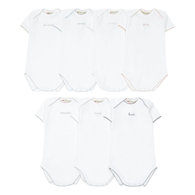 Day of the week bodysuits | White