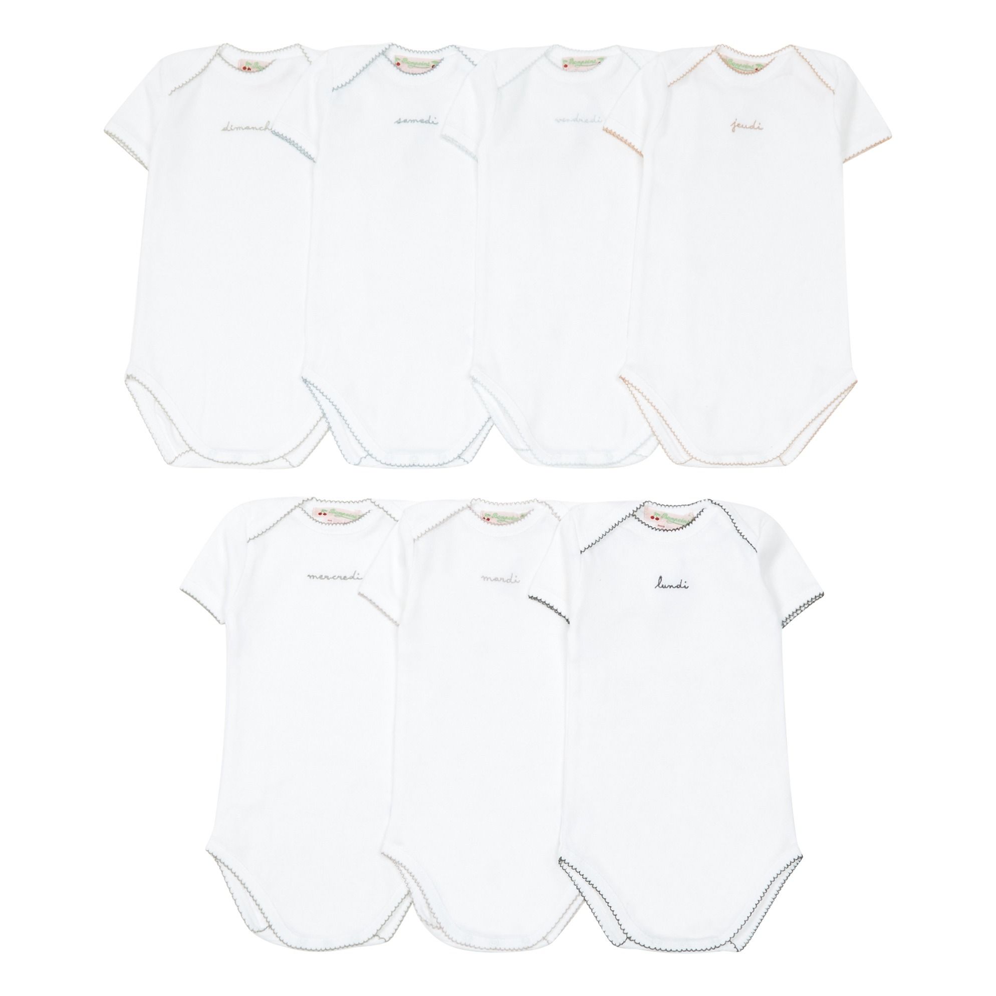 Bonpoint - Semainier Bodies - Fille - Blanc