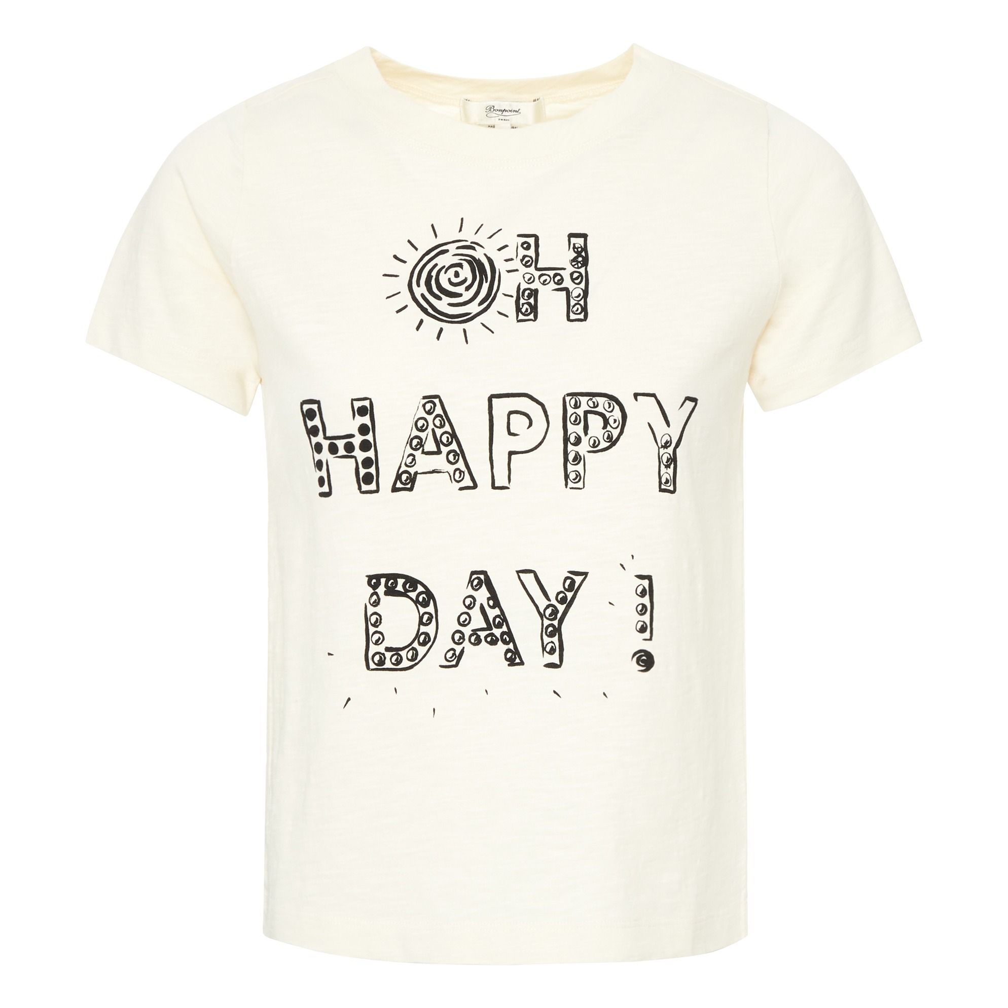 Bonpoint - T-shirt 'Oh Happy Day' - Collection Femme - - Ecru