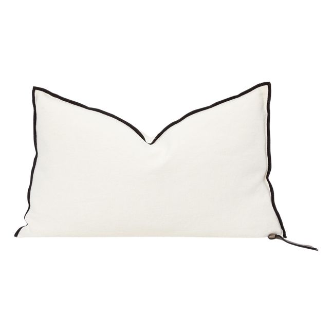Cuscino Vice Versa in lino linea Black | Crema