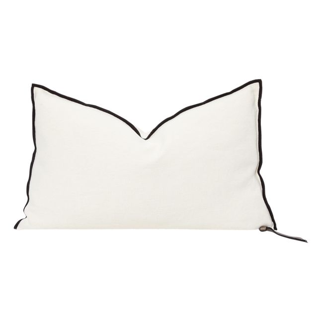 Vice Versa Black Line linen cushion | Cream