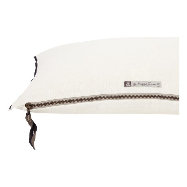 Cuscino Vice Versa in lino linea Black | Crema