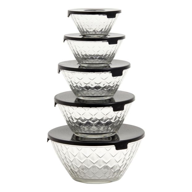 Glass bowls with hermetic lids Set of 5 Smallable Home Design
