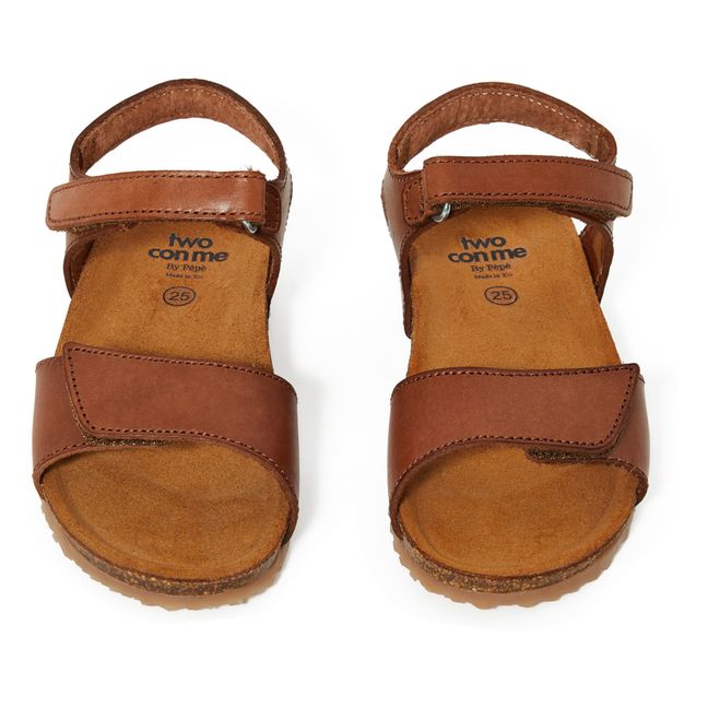 Two Con Me - Velcro sandals Caramel