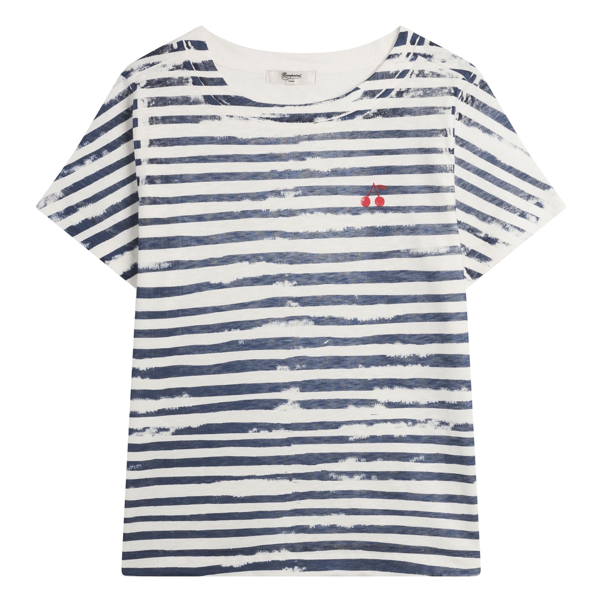 Bonpoint - T-shirt Cerises - Collection Femme - - Bleu