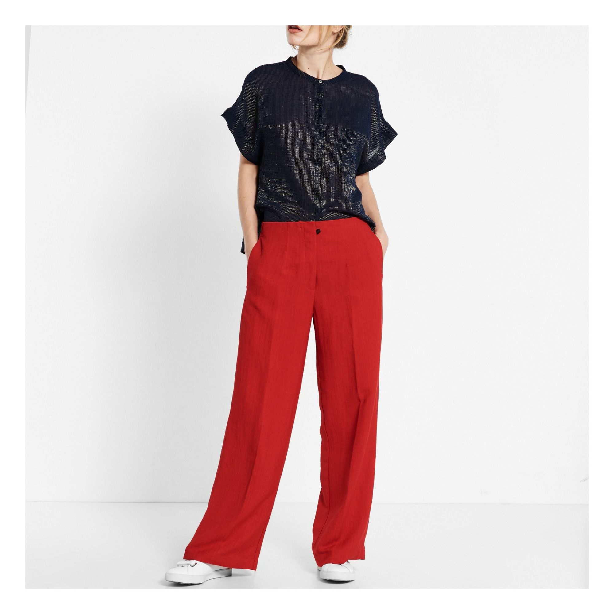 Pantalone Largo Rosso Pomandère Moda Adulto