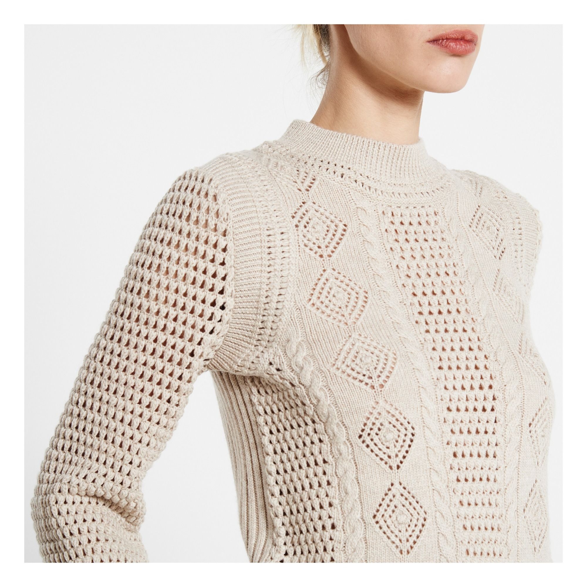 Suéter Lana Acanalado Beige See by Chloé Moda Adulto