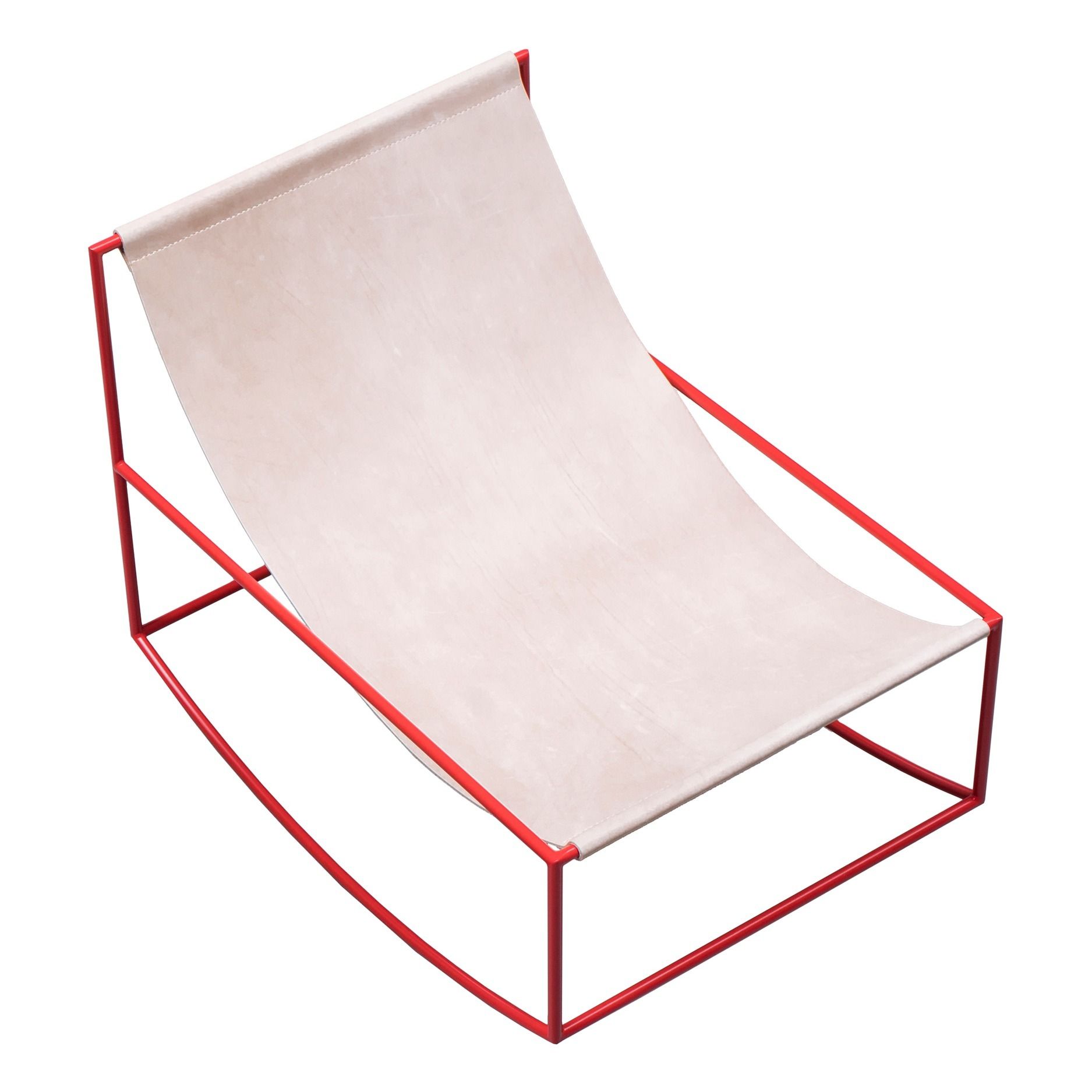 Valerie Objects - Fauteuil en cuir Rocking Chair - Rouge