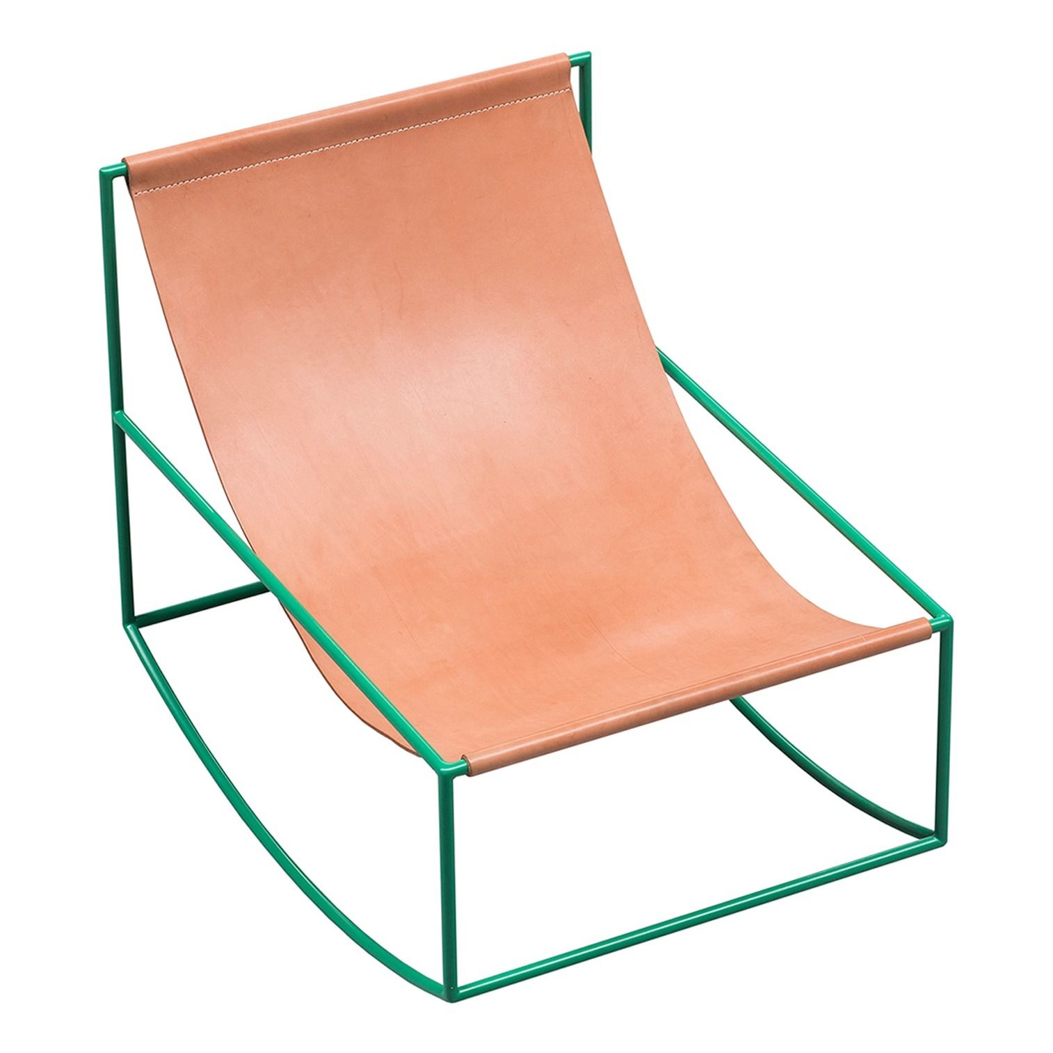 Valerie Objects - Fauteuil en cuir Rocking Chair - Vert