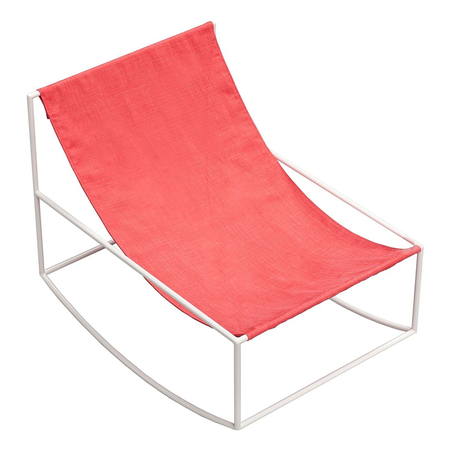 Valerie Objects - Fauteuil en lin Rocking Chair - Rouge