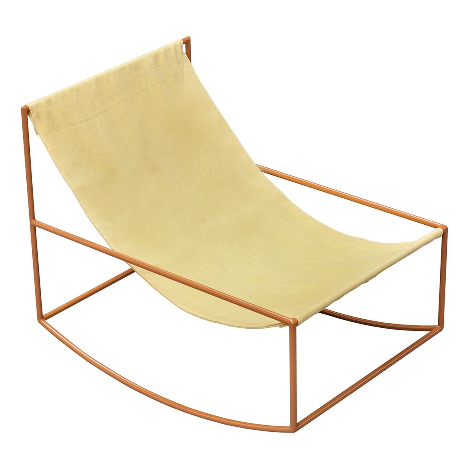 Valerie Objects - Fauteuil en lin Rocking Chair - Jaune