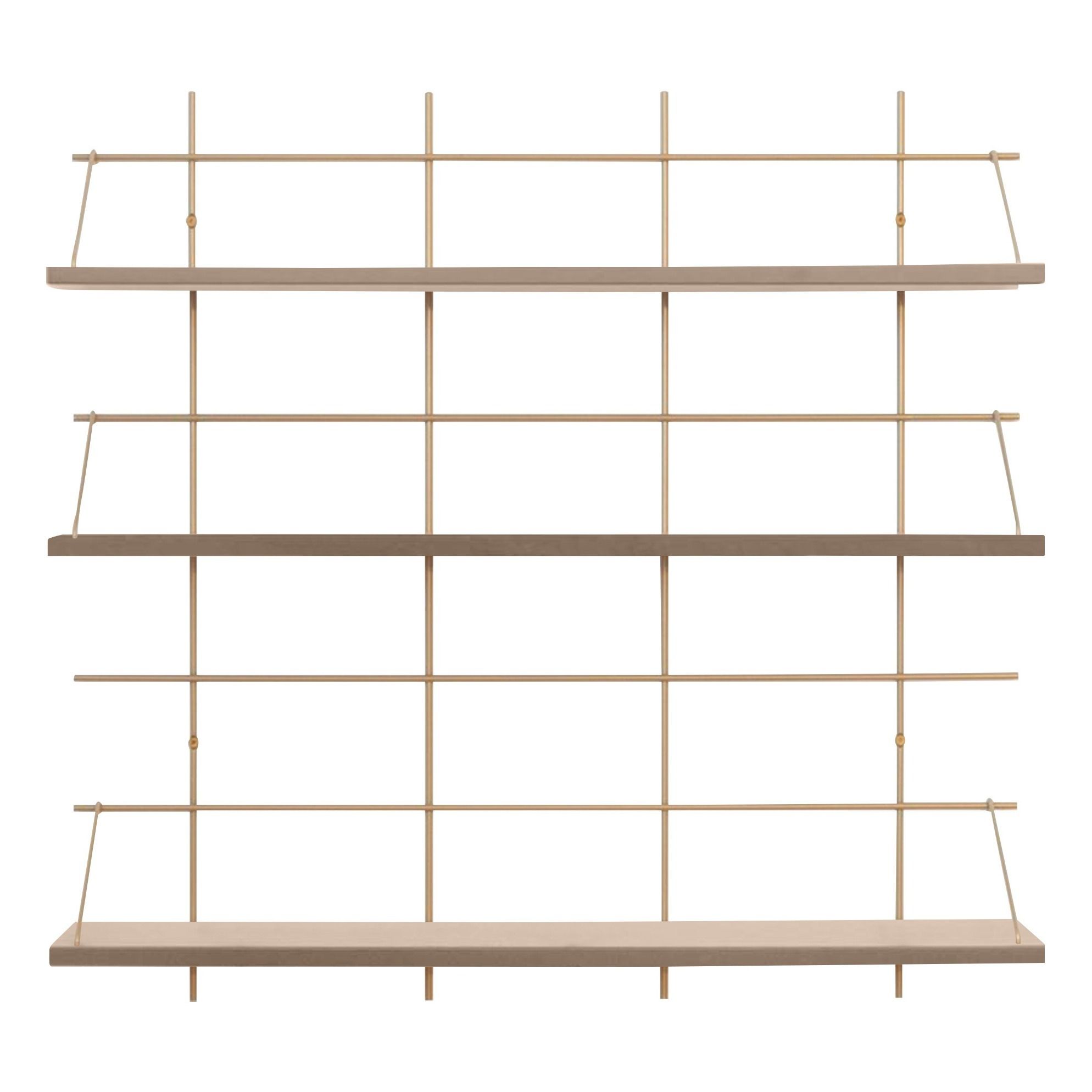 Gassien - Etagère 8 Khadija base laiton - Bouleau