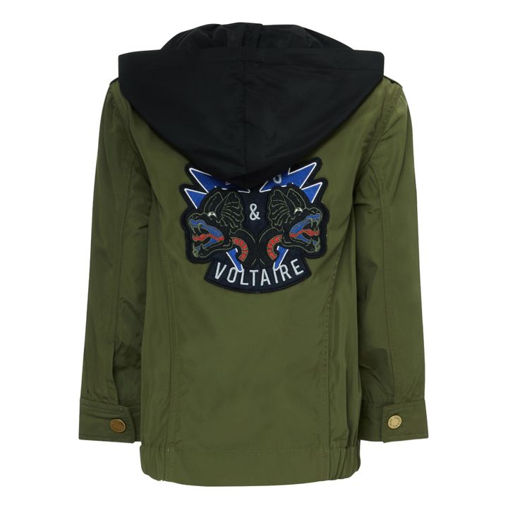 Parka Capucha Verde Kaki