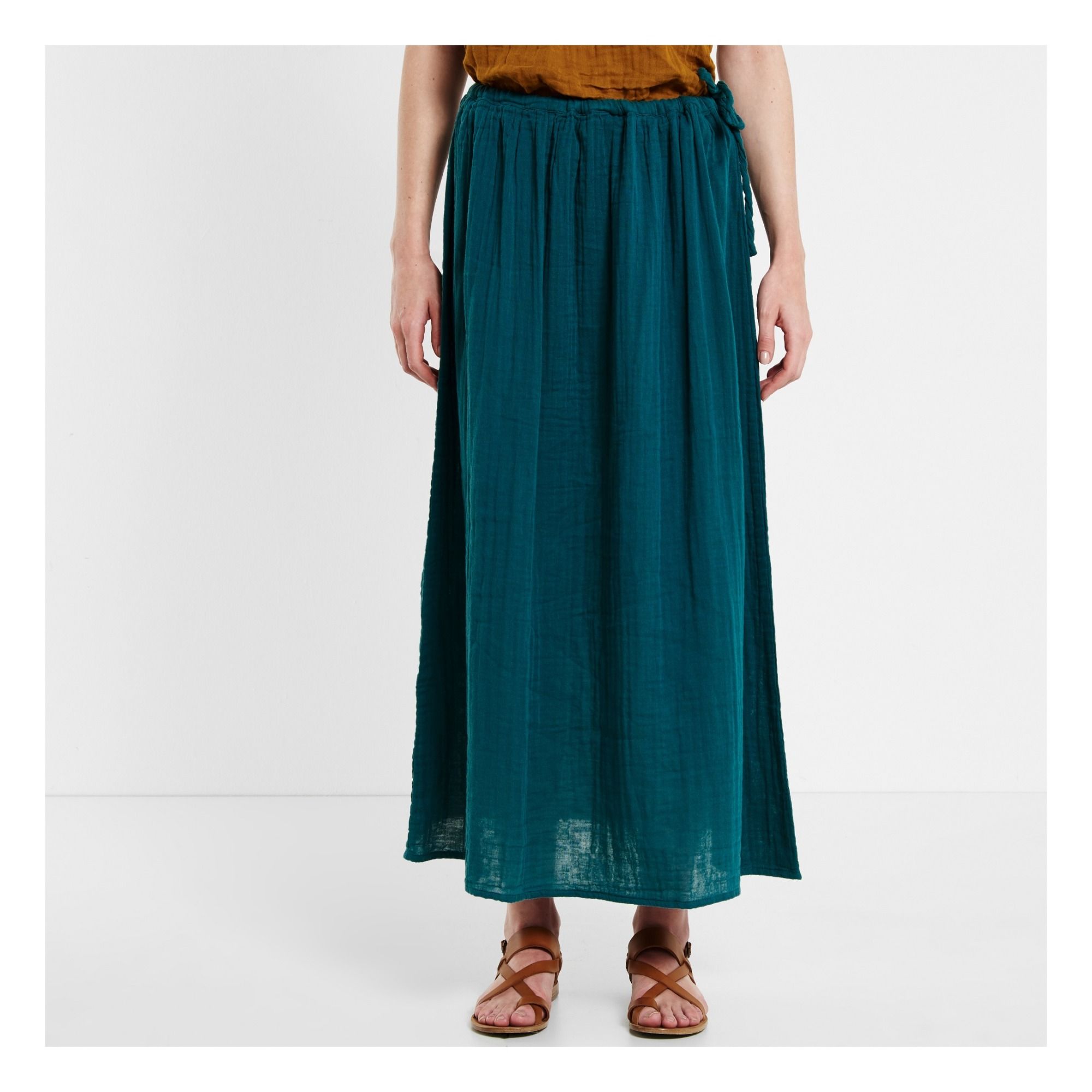 Ava Maxi Skirt - Women's Collection Teal Blue S022 Numero 74