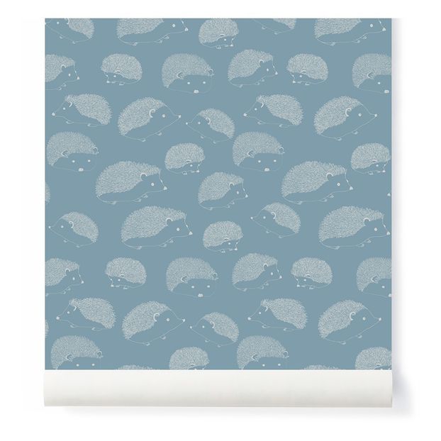 42 Hedgehog Wallpaper Blue Atelier Mouti Design Children