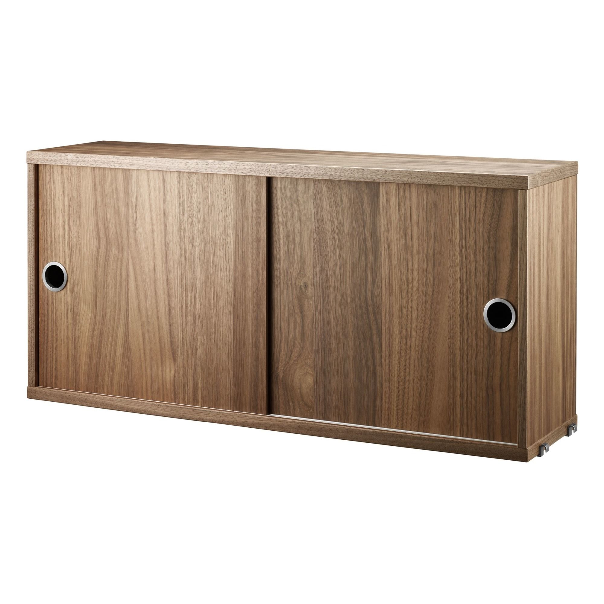 String Furniture - Cabinet portes coulissantes en noyer 78x30 cm - Noyer