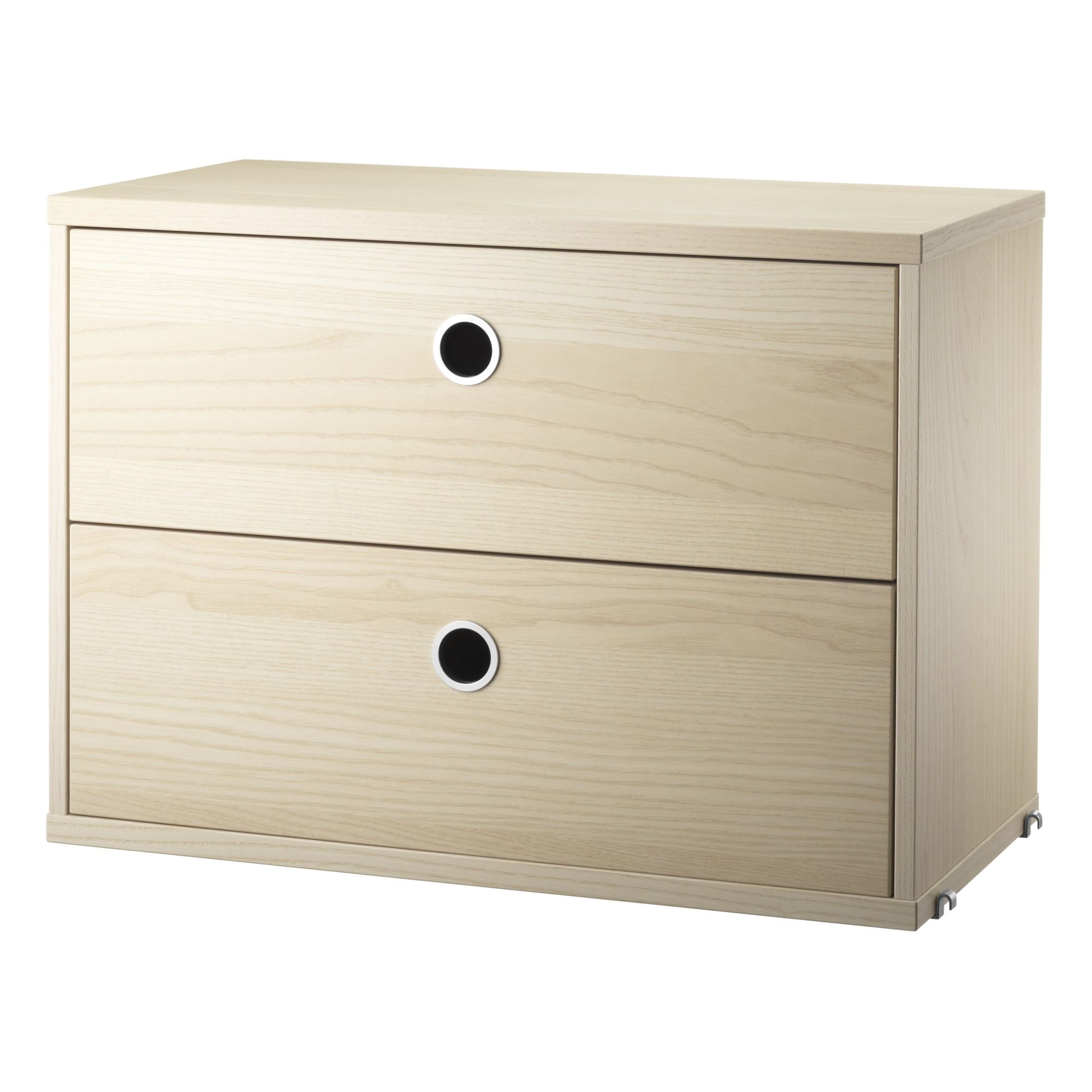 String Furniture - Coffre 2 tiroirs en frêne 58x30 cm - Frêne