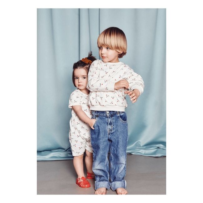 Kurzer Overall Bisou aus Bio-Baumwolle  | Weiß