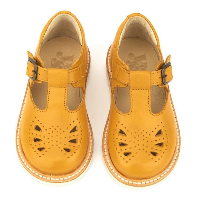 Rosie Leather Baby Shoes Mustard