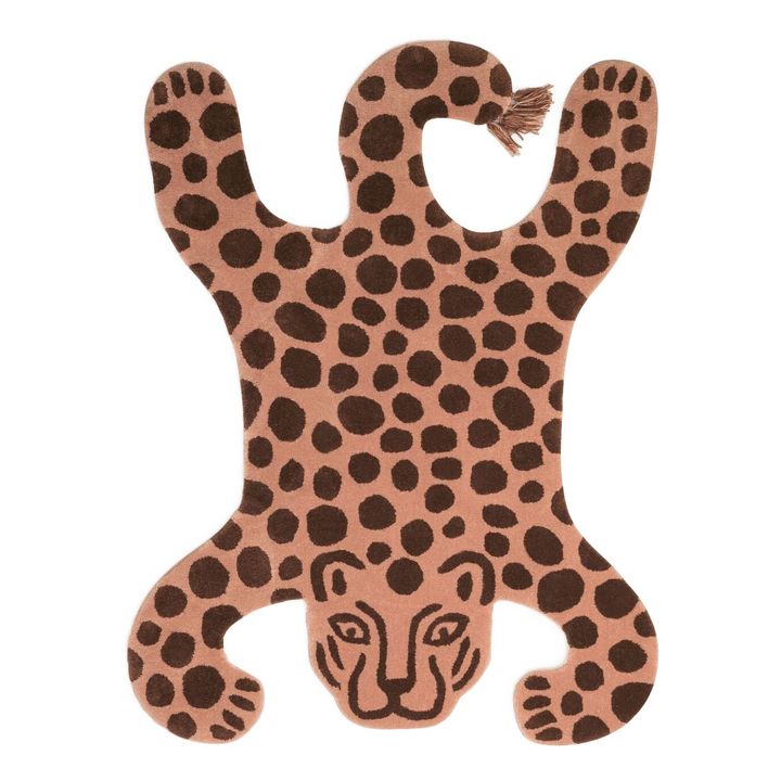 Safari Leopard tufted rug 160x118 cm | Brick red- Product image n°0