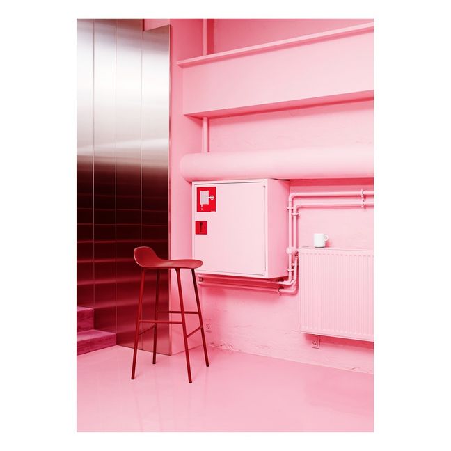 Tabouret Form en chêne | Rouge
