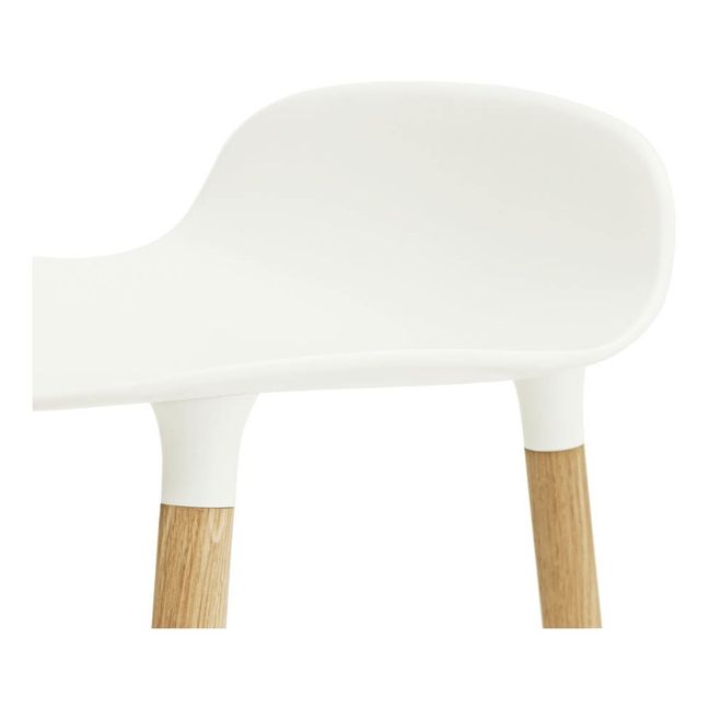 Hocker Form aus Eichenholz  | Weiß