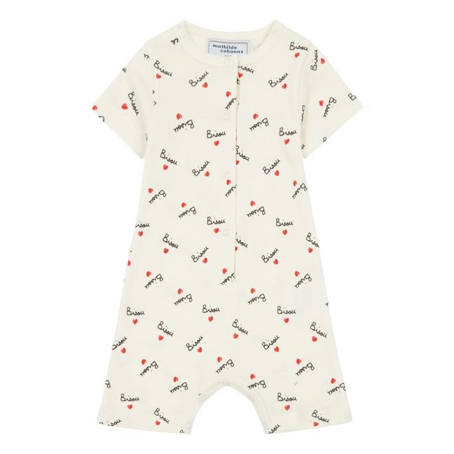 Kurzer Overall Bisou aus Bio-Baumwolle  | Weiß