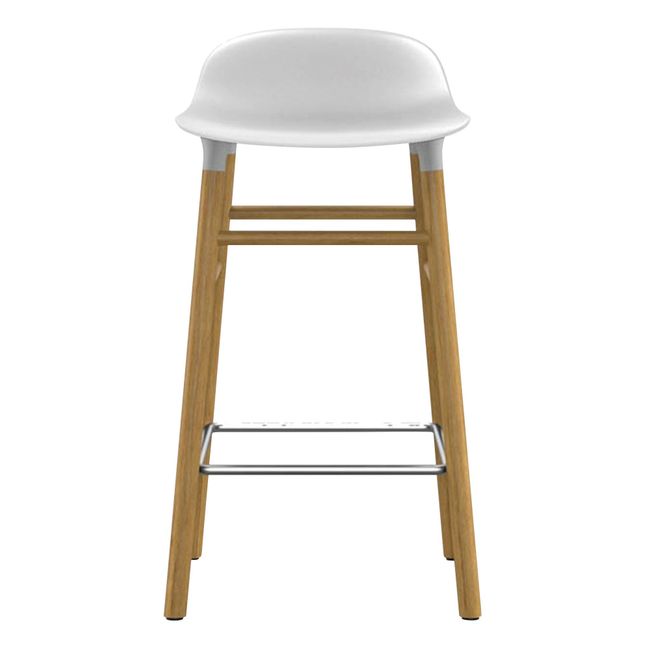Hocker Form aus Eichenholz  | Weiß