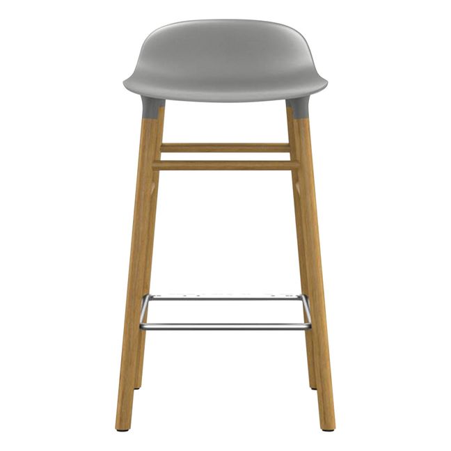 Hocker Form aus Eichenholz  | Grau