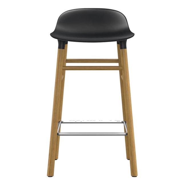 Taburete Form de roble | Negro