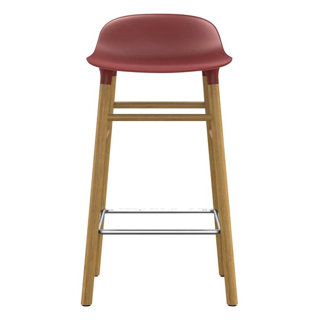 Tabouret Form en chêne | Rouge