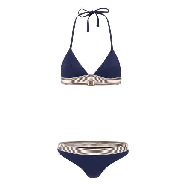 navy triangle bikini