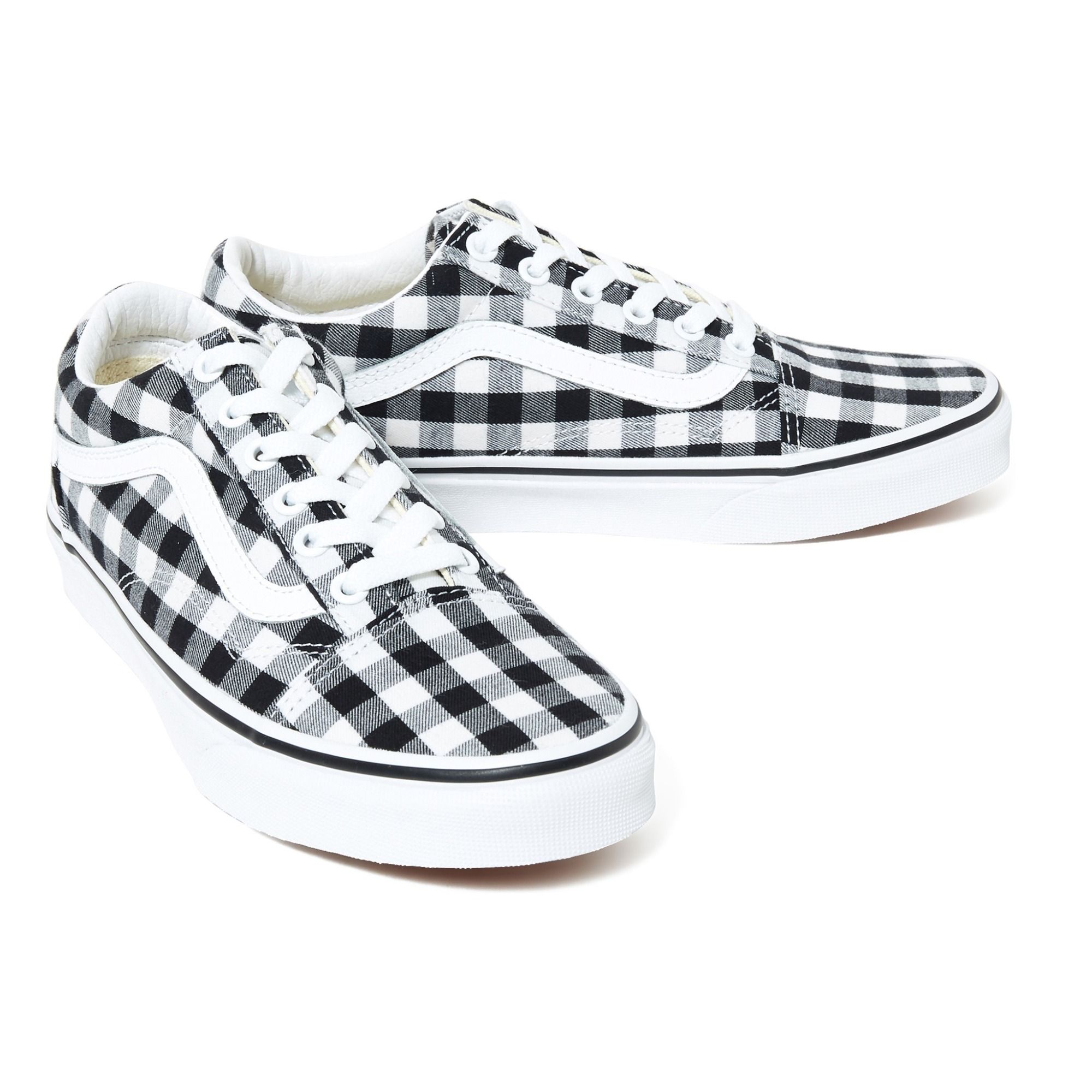 Vans old skool black sale gingham trainers