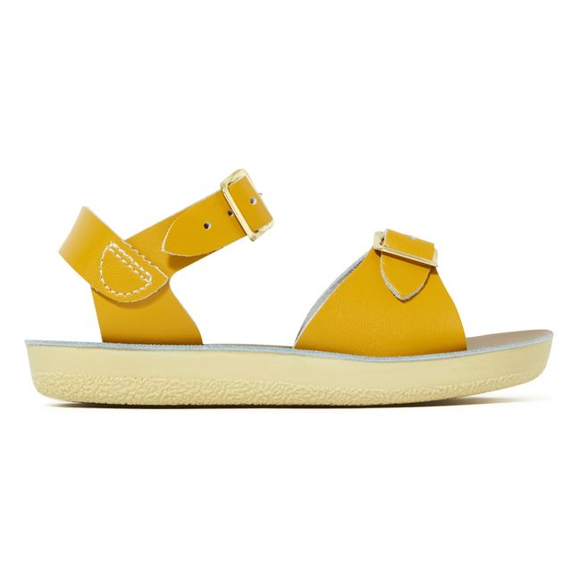 Sandalias Impermeables de Cuero Surfer | Amarillo Mostaza