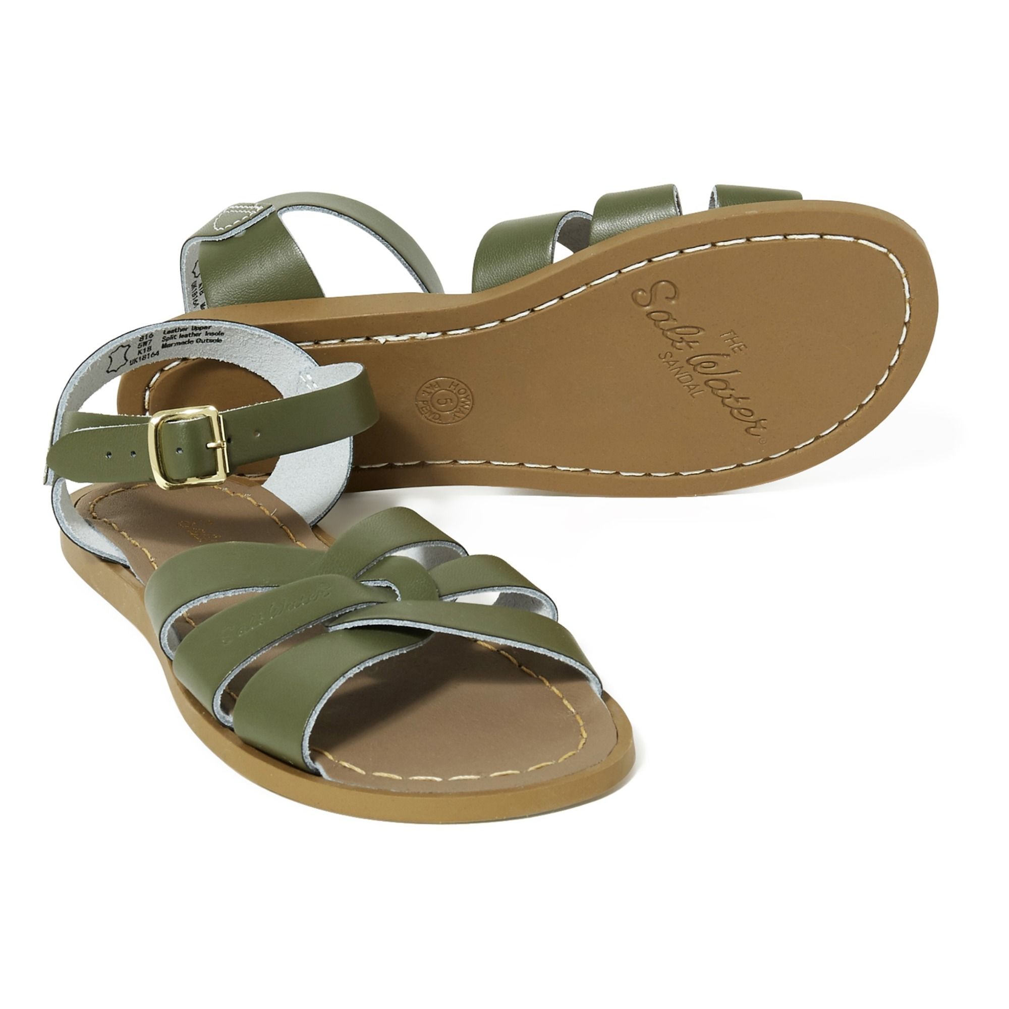 Sandales Cuir Waterproof Original Vert kaki SaltWater Chaussure